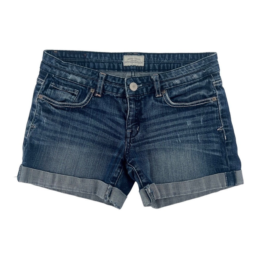 Aeropostale Cuffed Hem Distressed Denim Jean Shorts Size 5/6 Women’s